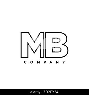 Trendy letter M and B, MB logo design template. Minimal monogram initial based logotype for company identity. Stock Vector