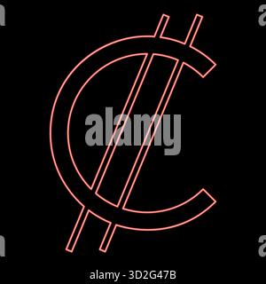 Colon sign currency symbol Costa Rican Salvadoran money CRC icon black ...