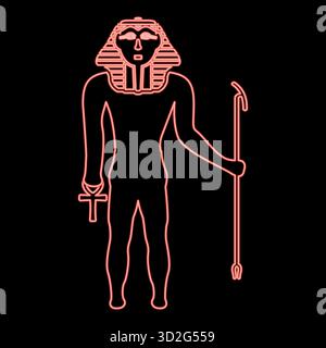 Pharaoh, Egypt King Vector Thin Line Icons Set. Pharaoh Royal Power ...