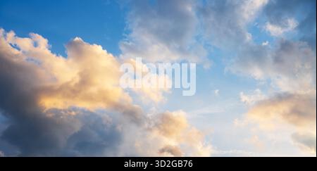 Clouds in the background, photographed during the day. Stock Photo