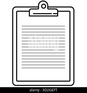 Clipboard with lined paper and clip Stock Vector
