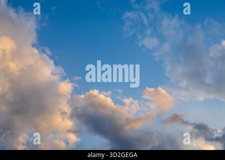 Clouds in the background, photographed during the day. Stock Photo