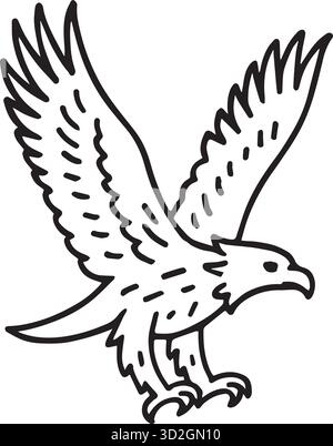 Eagle (Flying) Silhouette Vector Illustration. Stock Vector