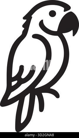 Parrot Silhouette Vector Illustration. Stock Vector