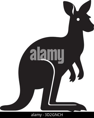 kangaroo silhouette vector illustration. Stock Vector