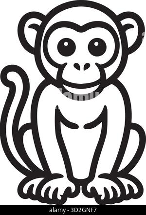 Monkey Silhouette Vector Illustration. Stock Vector