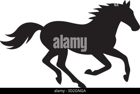black horse vector illustration. Stock Vector