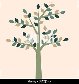 A detailed big tree vector illustration symbolizing growth, nature, and environmental awareness. Perfect for eco projects, green branding, or landscap Stock Vector