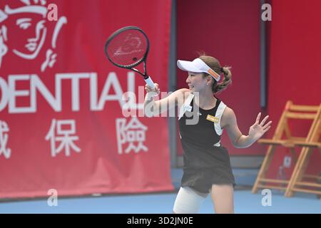 Japanese tennis player Momoko Kobori during a match at the Hong Kong Tennis Open on November 2, 2025 in Hong Kong. (Photo by Kobe Li/Nexpher Images) Stock Photo