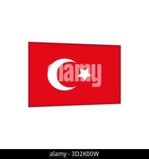 National flag of Turkey vector illustration with crescent and star symbol representing patriotism independence and culture perfect for design projects Stock Vector