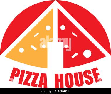 Pizza House Logo Vector Icon Badge Emblem Illustration Stock Vector