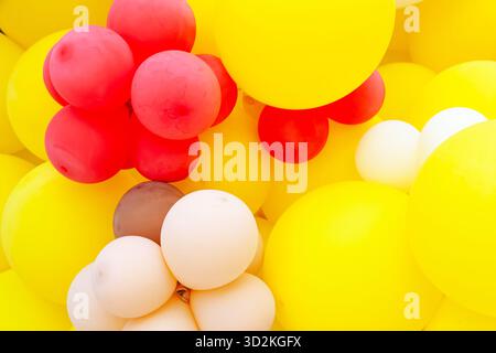 Background from colorful colored inflatable balls. Stock Photo