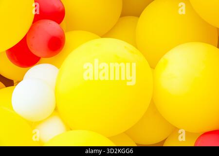 Background from colorful colored inflatable balls. Stock Photo