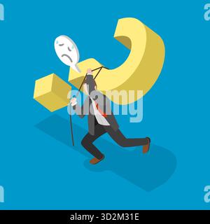 3D Isometric Flat Conceptual Illustration of Hard Question , Communication Problem 3D Isometric Flat Conceptual Illustration of Hard Question , Communication Problem Stock Photo