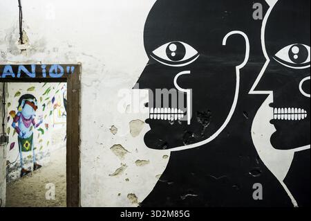 Street art, graffiti, MAUSA VAUBAN, Museum of Urban Art and Street Art, Vauban Fortress Neuf-Brisach, UNESCO World Heritage Site, Haut-Rhin Department Stock Photo