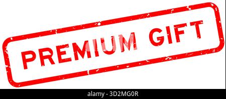 Grunge red premium gift word square rubber seal stamp on white background Stock Vector