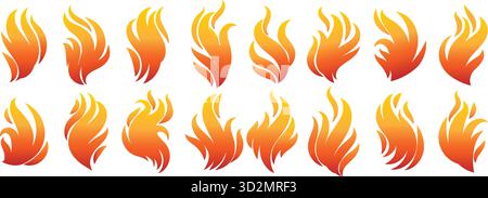 Fire icons set Stock Vector