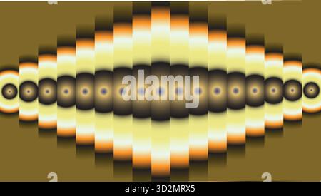 Hypnotic Gradient Progression background. 3d render of a glowing light, colorful wallpaper. Optical illusionary background. Stock Vector
