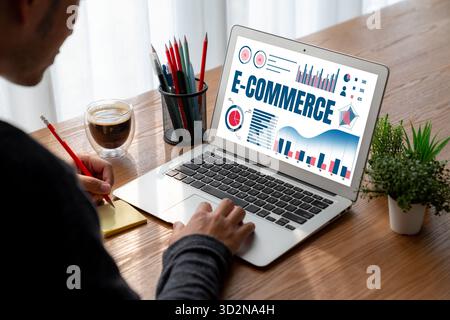 E-commerce data software provide modish dashboard for sale analysis to the online retail business Stock Photo