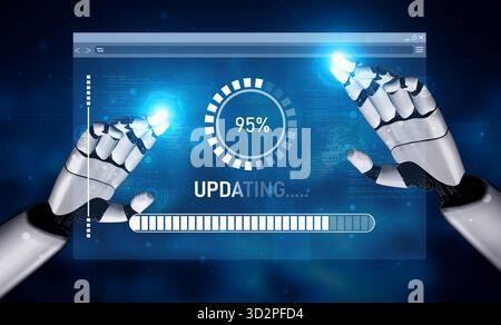 AI accelerates knowledge growth with smart training tools, virtual learning assistants, and software updates for competitive digital advantage. Vouch Stock Photo