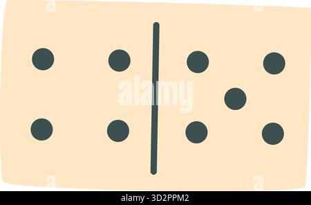 Flat Black And White Domino Tile Stock Vector