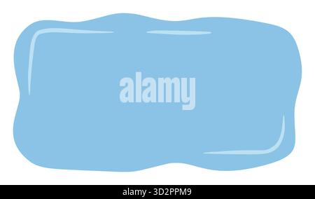 Blue Wavy Rectangle Sticker Quote Frame Stock Vector