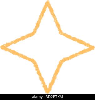 Crayon Outline Magic Star Icon Stock Vector