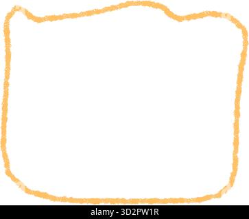 Organic Wavy Crayon Outline Box Frame Stock Vector
