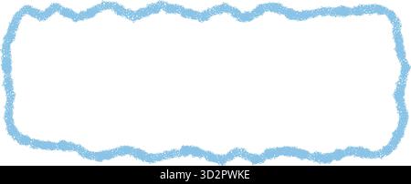 Blue Crayon Squiggle Rectangle Frame Box Stock Vector