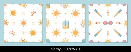 Sunscreen Bottle Seamless Pattern Flat Stock Vector