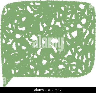 Green Crayon Sketch Organic Chat Balloon Stock Vector