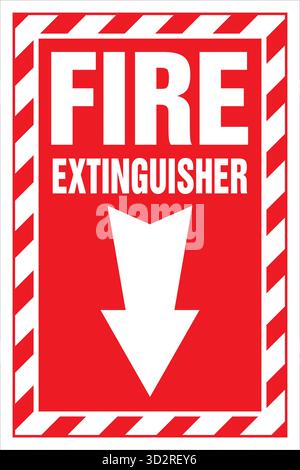 ISO 7010 Registered Safety Signs – Fire Equipment Action Signs are standardized symbols used to indicate the location and use of fire safety equipment Stock Vector