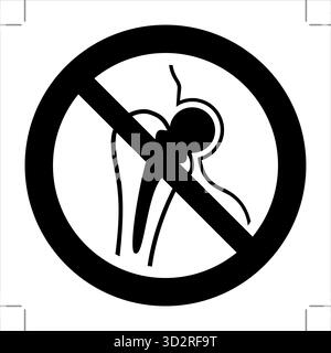 The ISO 7010 Standard Prohibition Pictogram features a universal no-symbol (red circle with a diagonal line) to indicate prohibited actions, ensuring Stock Vector