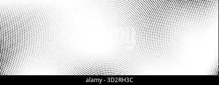 Concentric dotted noise gradient texture. Radial halftone grain background. Cartoon pop art backdrop for poster, banner, cover, print. Grunge fading overlay wallpaper. Vector comic grid pattern Stock Vector