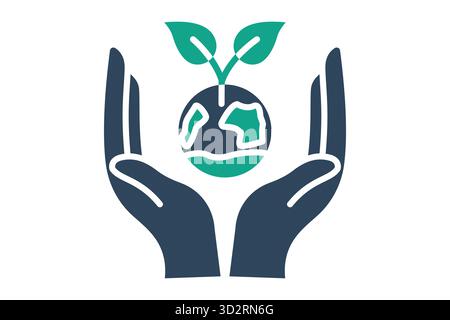 Conservation icon. solid icon style. icon related to sustainable. recycling elements vector illustration Stock Vector