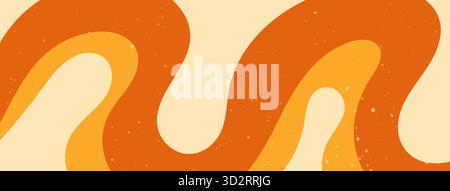 Groovy warm color horisontal wavy background.  Stock Vector