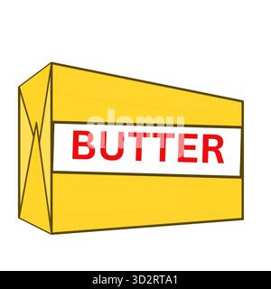 Butter packet wrapped and labelled bautter useful for story telling clipart Stock Vector