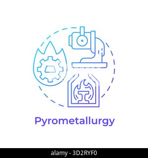 Pyrometallurgy blue gradient concept icon Stock Vector