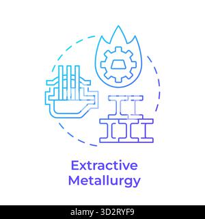 Extractive metallurgy blue gradient concept icon Stock Vector