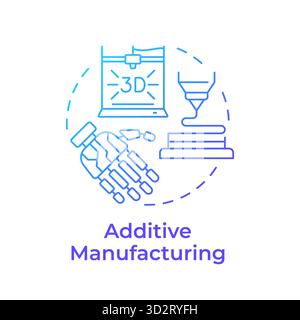 Additive manufacturing blue gradient concept icon Stock Vector