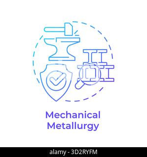 Mechanical metallurgy blue gradient concept icon Stock Vector