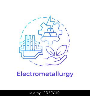 Electrometallurgy blue gradient concept icon Stock Vector