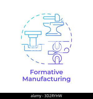 Formative manufacturing blue gradient concept icon Stock Vector