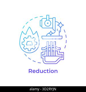 Reduction blue gradient concept icon Stock Vector