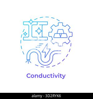 Conductivity blue gradient concept icon Stock Vector