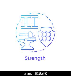 Strength blue gradient concept icon Stock Vector