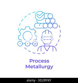 Process metallurgy blue gradient concept icon Stock Vector