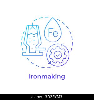 Ironmaking blue gradient concept icon Stock Vector