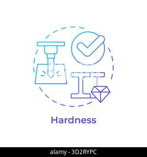 Hardness blue gradient concept icon Stock Vector