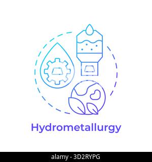 Hydrometallurgy blue gradient concept icon Stock Vector